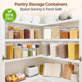 ComSaf stackable design fits neatly in pantry shelves