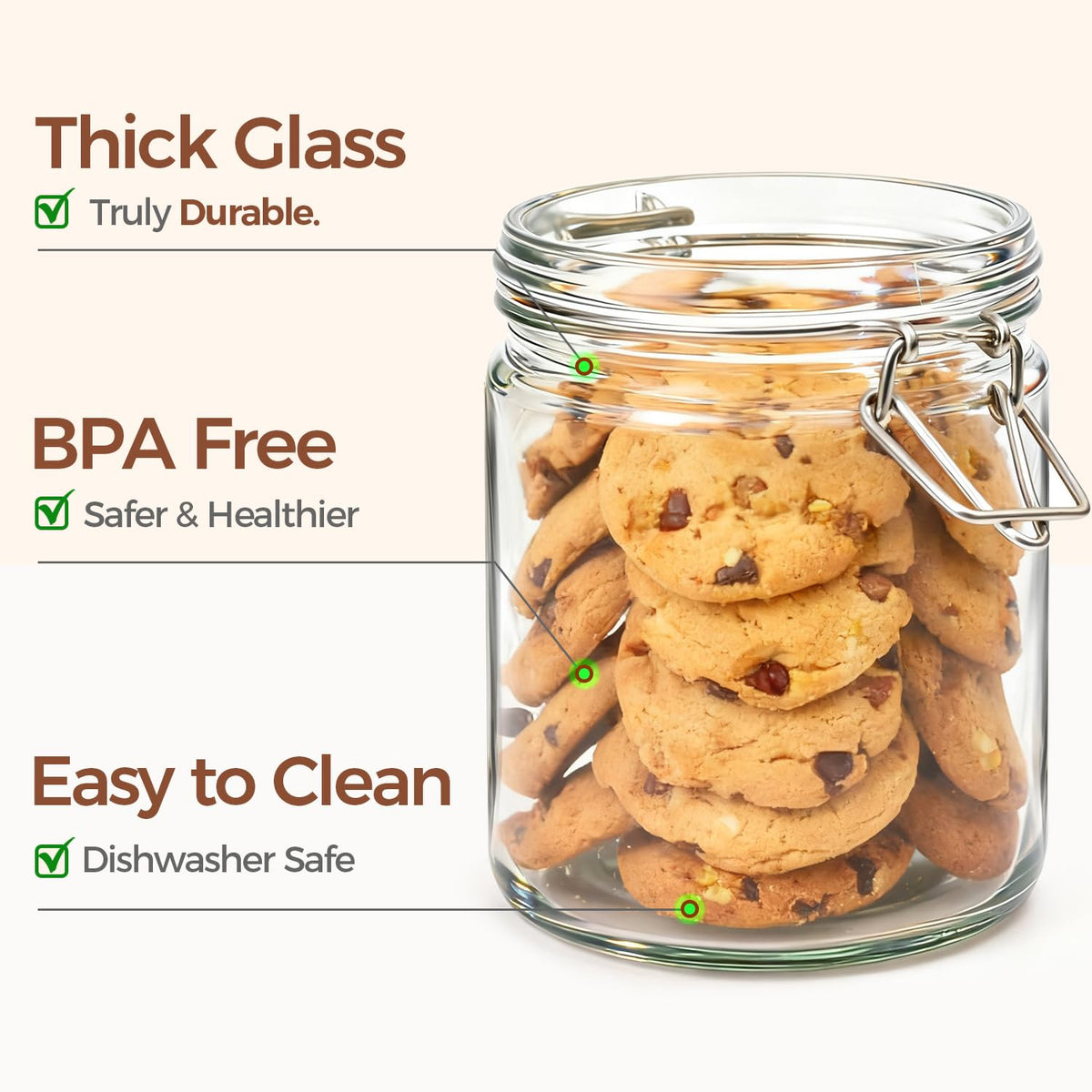 ComSaf overnight oats stay fresh in these straight-sided jars.