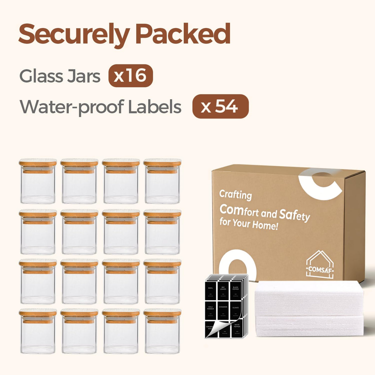 Smart storage solution for salt, pepper, sugar, and other spices from ComSaf.
