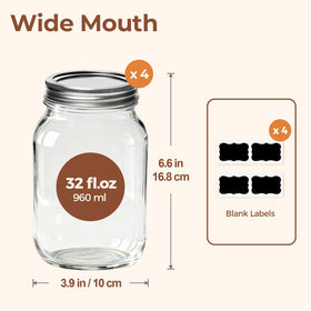 ComSaf seal-band jar with four-pack, secure preservation for jams and pickles.