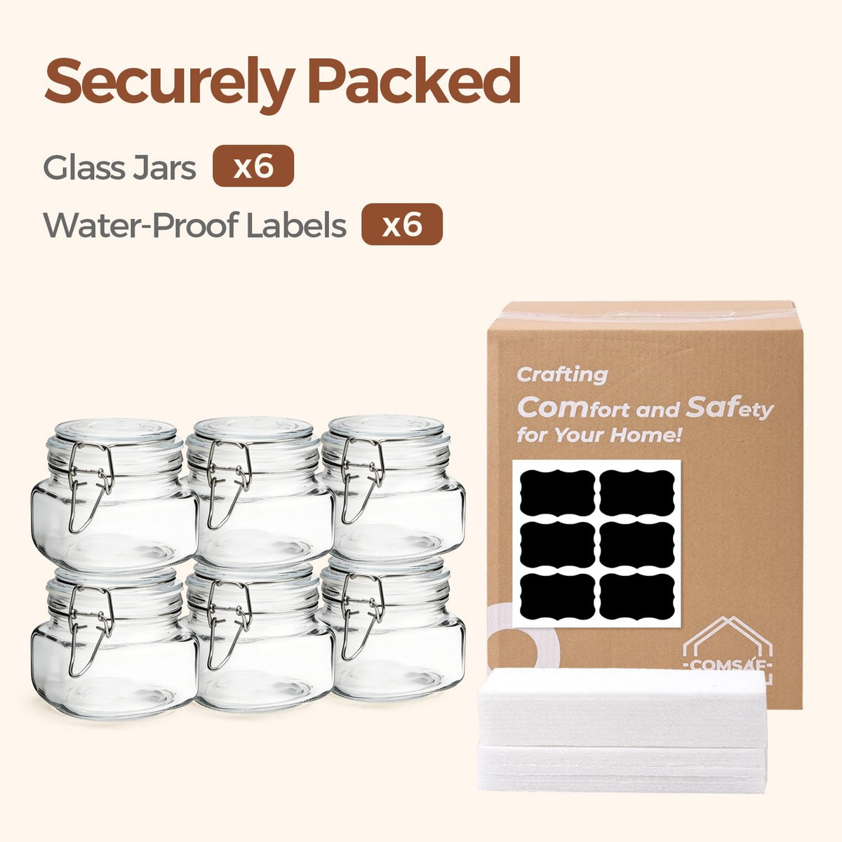 ComSaf six-piece set offers durable jars for everyday storage needs