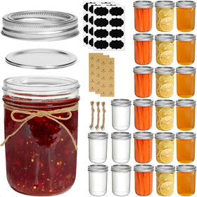 ComSaf small 8 oz mason jar bulk set for easy portioning and storage.