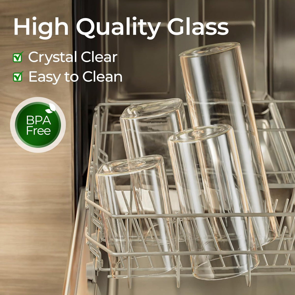 ComSaf space-saving square jar fits tight shelves for easy kitchen access