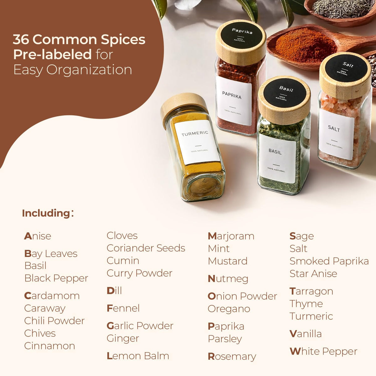ComSaf 93-label set helps quickly identify spices and reduce guesswork.