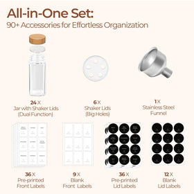 ComSaf six bonus shaker inserts enable smoother pouring.