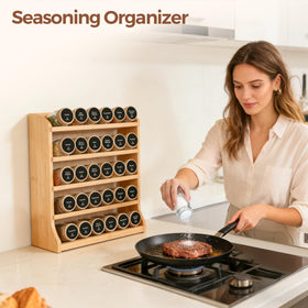 ComSaf square jars maximize shelf space with neat, stackable organization.