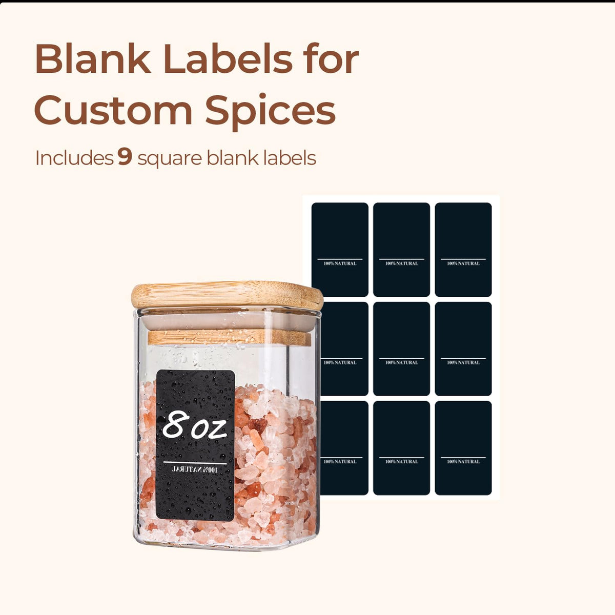 ComSaf jars with tight seals preserve flavor and dust-free storage.