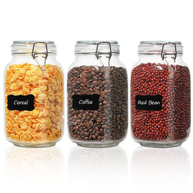 ComSaf square jar with airtight lid, 51oz capacity, ideal for compact pantry storage.
