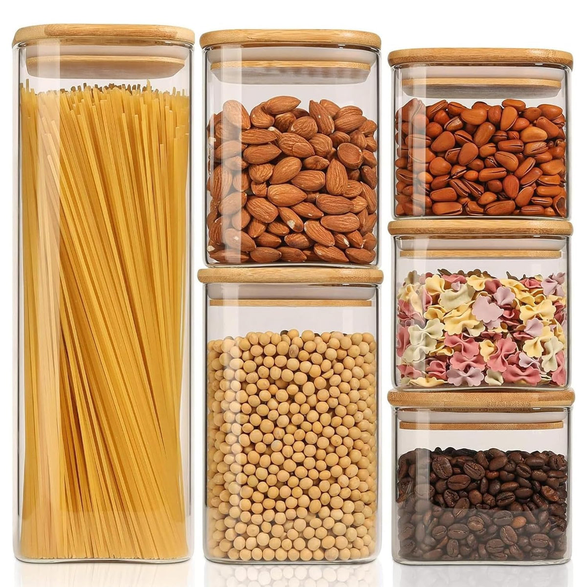 ComSaf square jar with airtight lid for organized pantry storage and freshness.