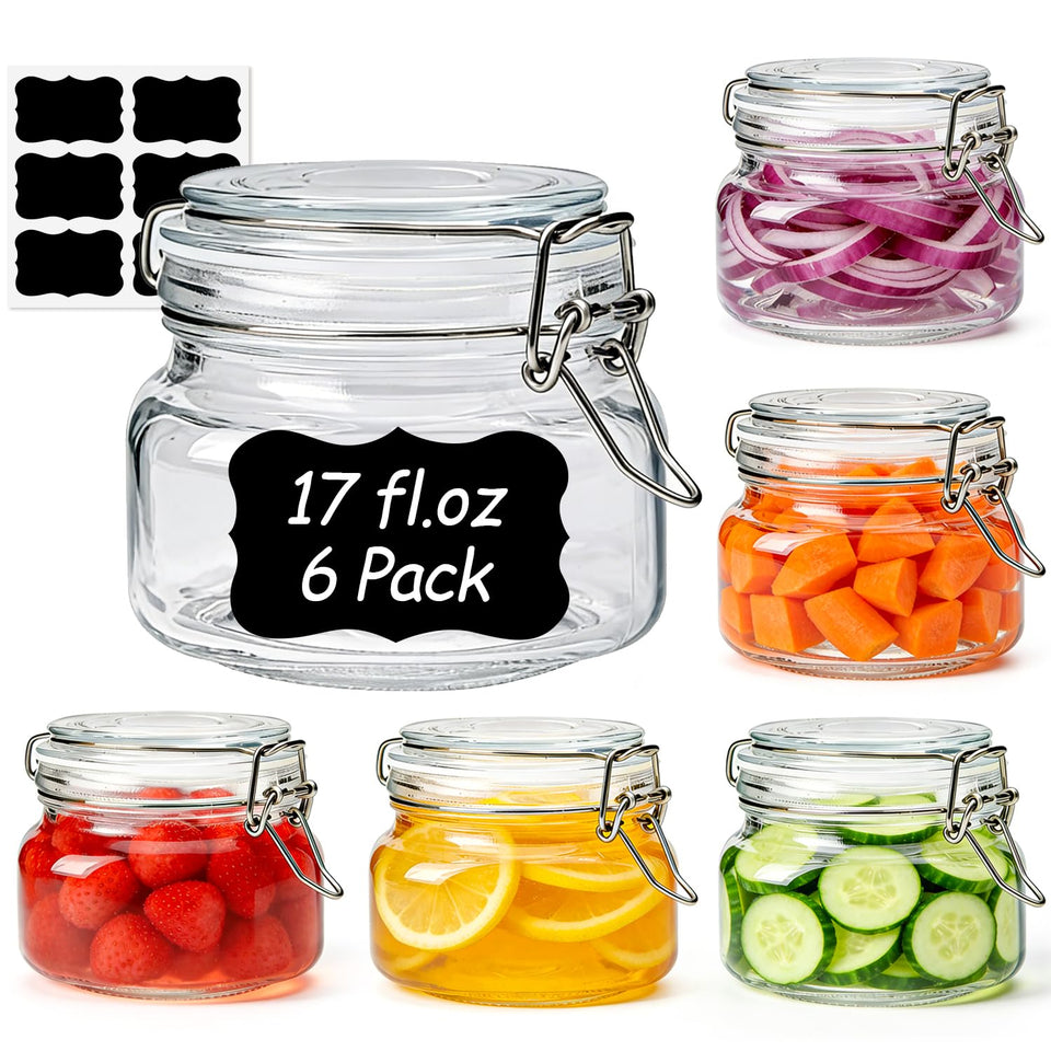 ComSaf square jar with airtight lids keeps foods fresh on your pantry shelf