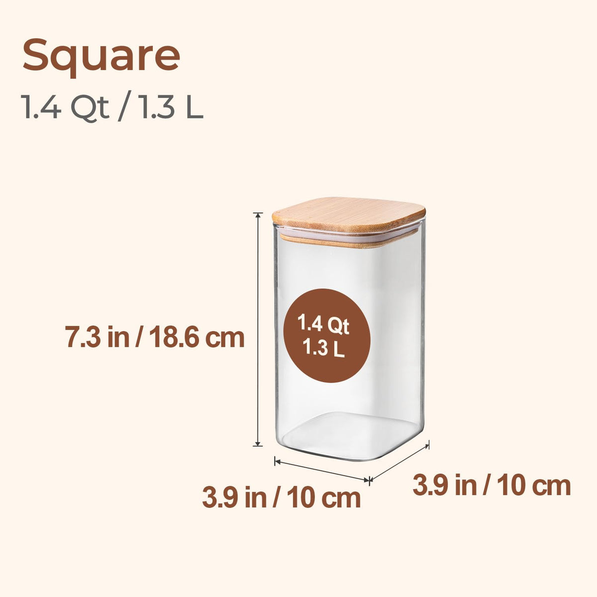 ComSaf square pantry jars with lids keep cereals fresh