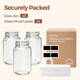 ComSaf sturdy base keeps jars stable on shelves.