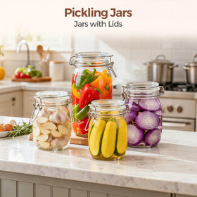 ComSaf sugar and flour storage jars help bulk pantry efficiency.