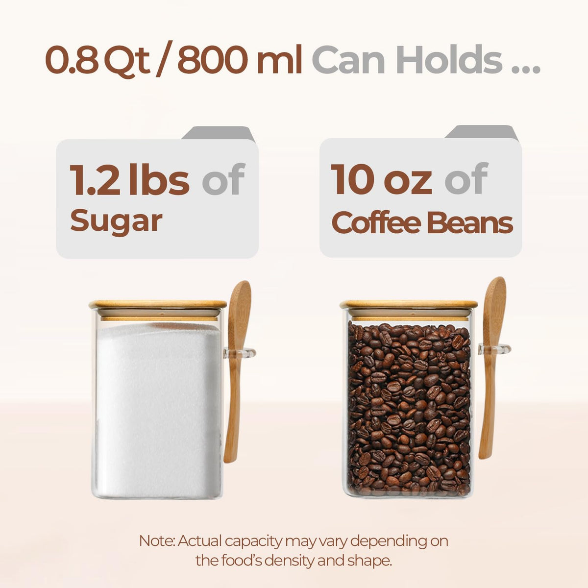 ComSaf sugar jar with bamboo lid highlighting airtight seal and dust protection.