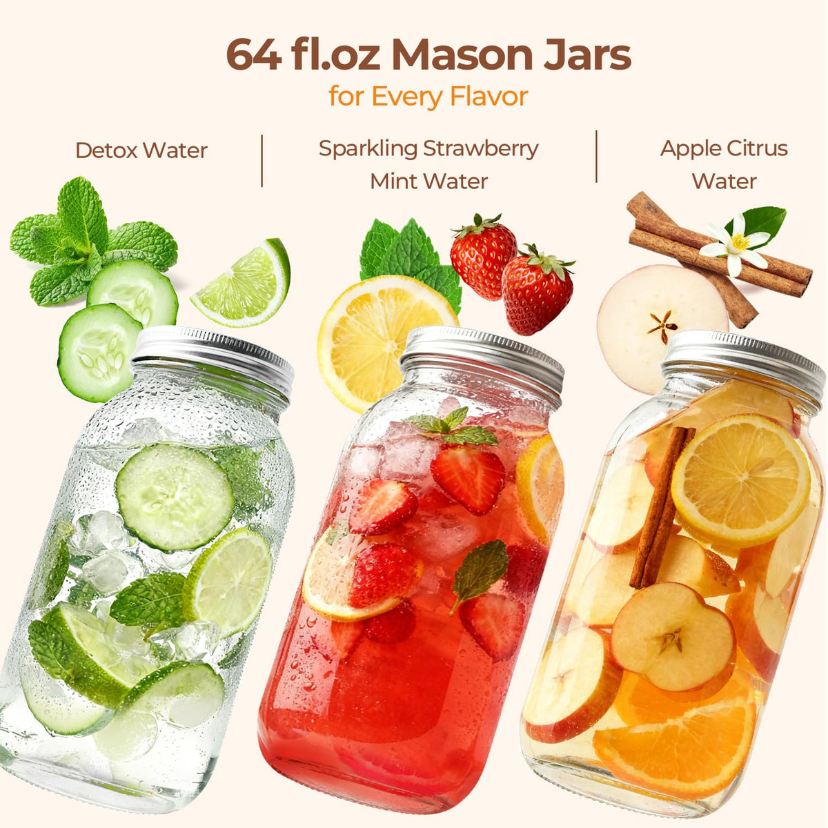 ComSaf sun tea jar 64oz lets you brew refreshing infused waters.