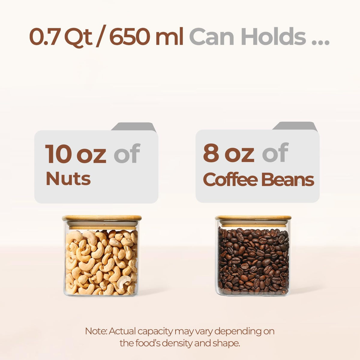 ComSaf transparent pantry jar stacked neatly to save space.