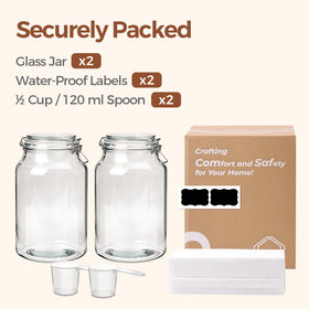 ComSaf two-jar pantry set helps organize bulk staples at a glance.
