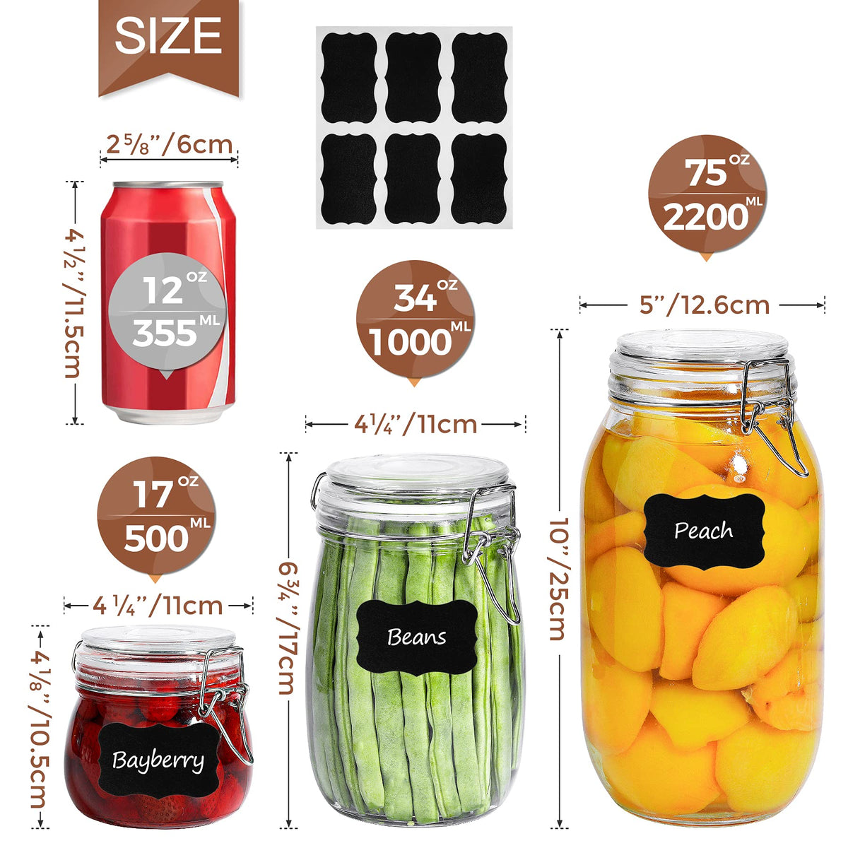 ComSaf uniform 6-pack for pantry organization across drawers or shelves