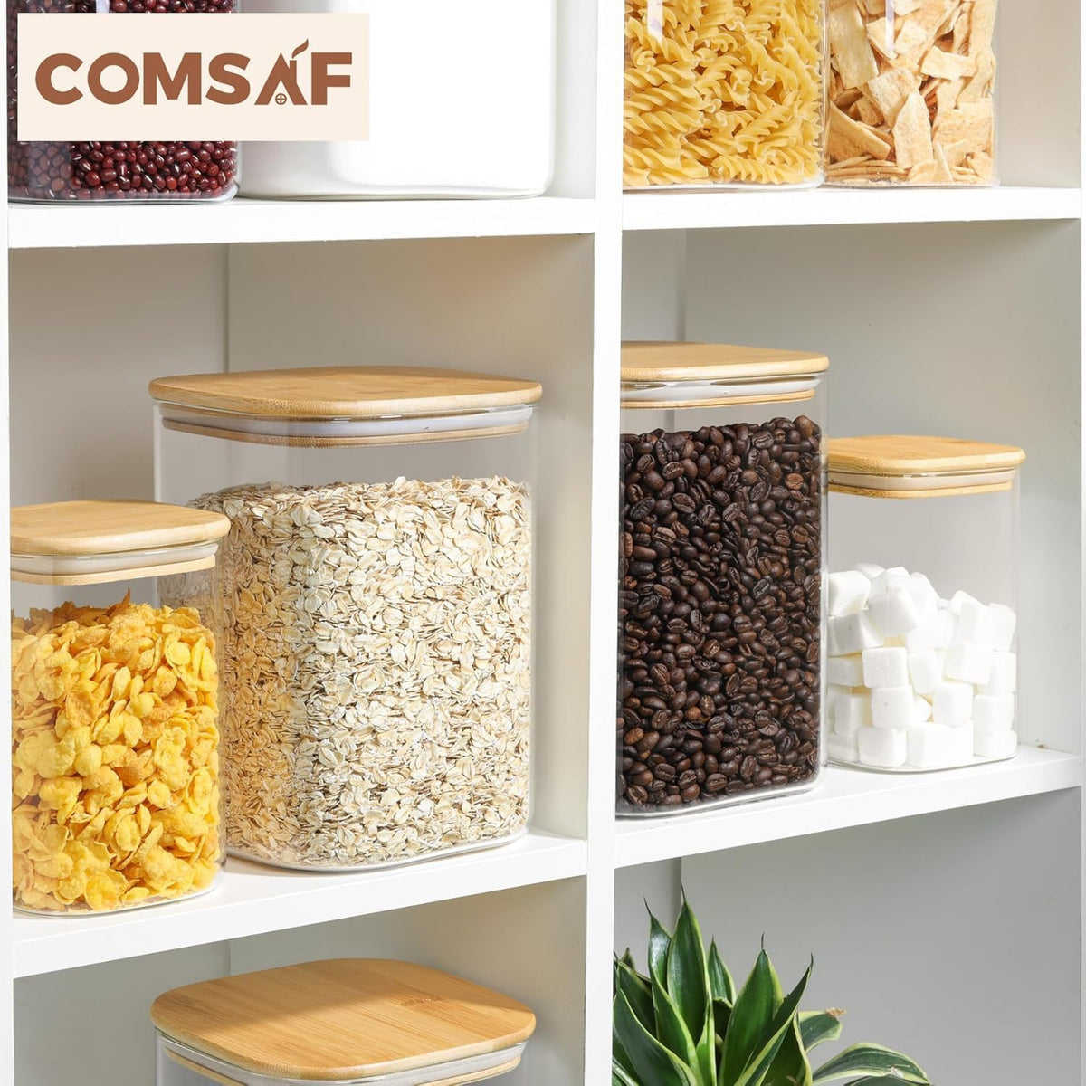 ComSaf versatile storage jar for spices, grains, or snacks