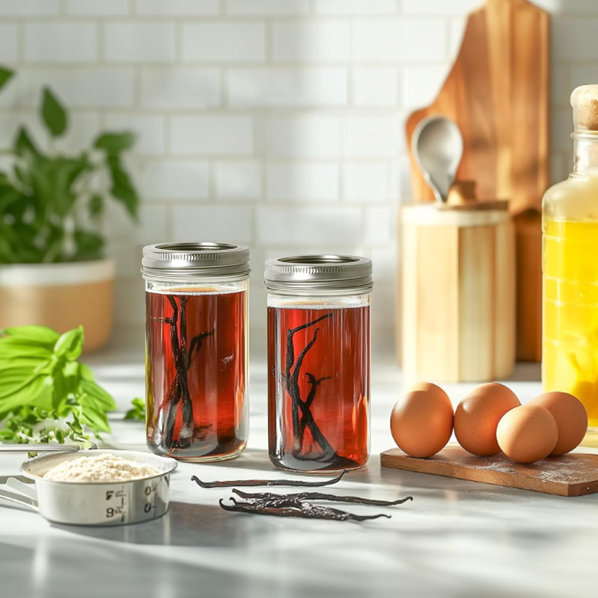 ComSaf waterproof labels help organize jars by content and date.