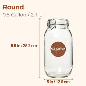 ComSaf wide-mouth glass jar with 3.35 inch opening for easy scooping.
