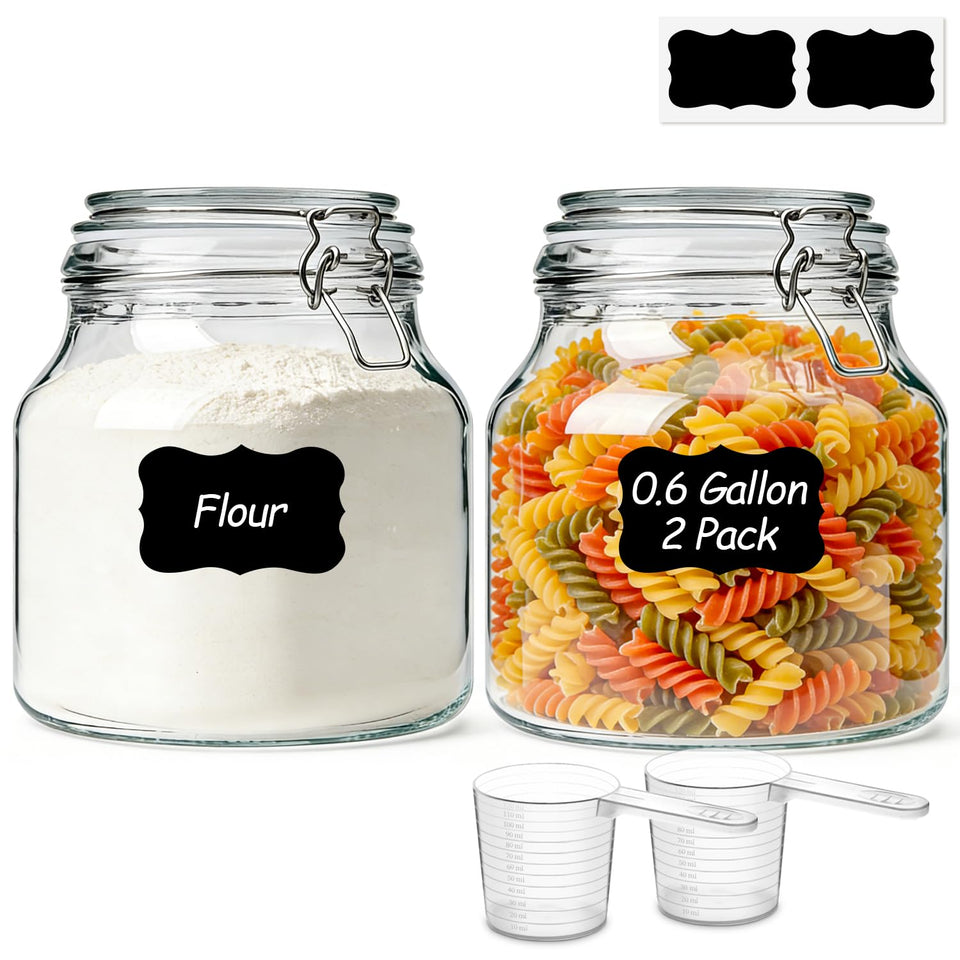 ComSaf wide-mouth 74oz jar with airtight clamp lid for bulk storage.