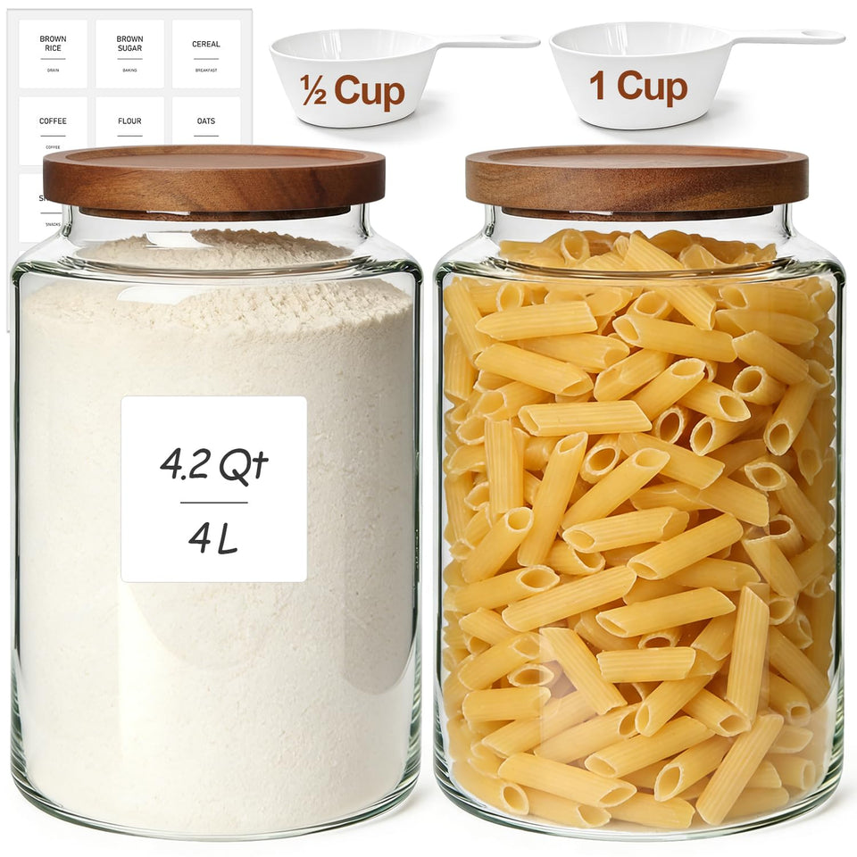 ComSaf wide-mouth flour container with airtight seal for easy scooping