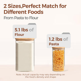ComSaf wide-mouth glass jar allows easy scooping of dry goods.