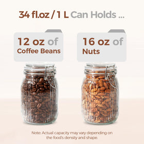 ComSaf wide-mouth jar makes scooping flour or grains easy.