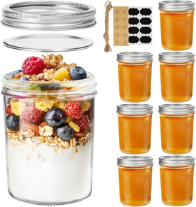 ComSaf wide mouth mason jar 16oz with clear glass and easy pour design for storage and prep