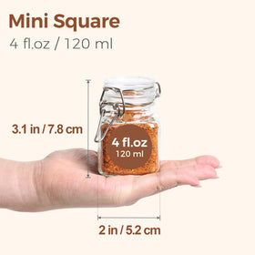 Close-up of ComSaf wire clamp closure on a glass jar for sealing