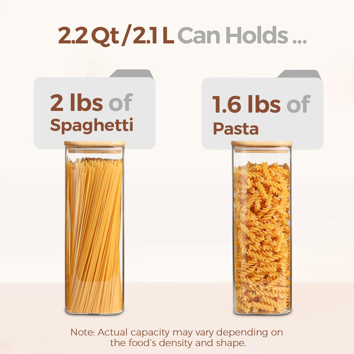 Close-up of the wood lid seal on a ComSaf pasta jar for moisture protection.
