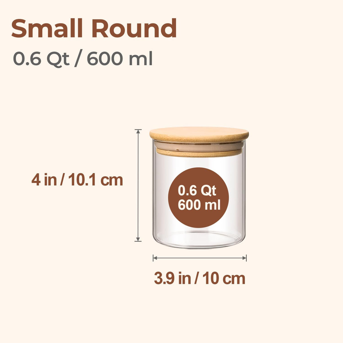 ComSaf wooden lid seal maintains freshness on tea and coffee beans.