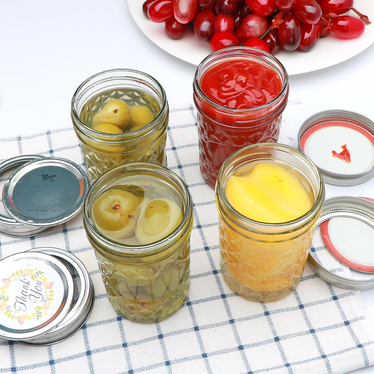 COMUDOT glass canning jars for kitchen storage and gifting