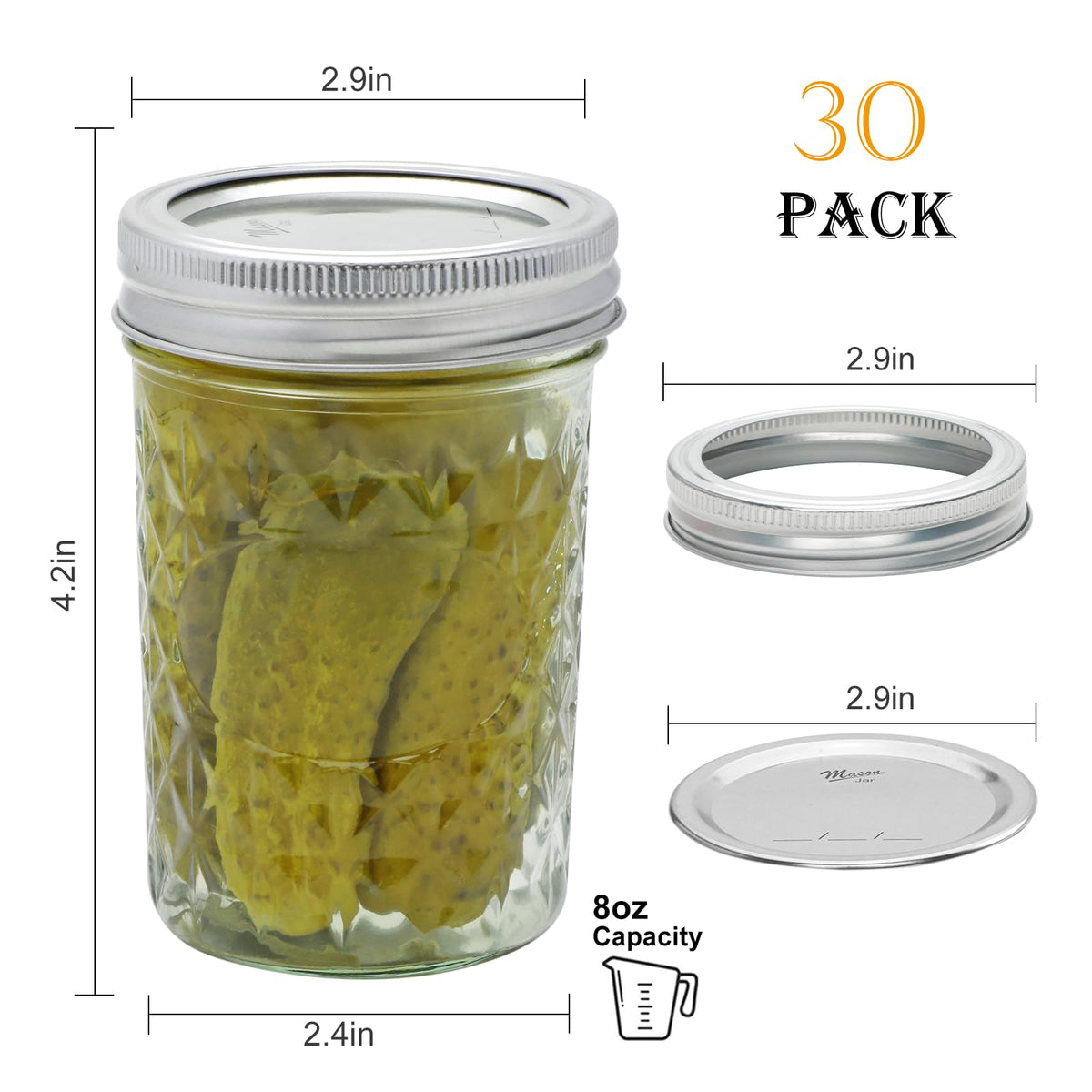 COMUDOT regular-mouth clear glass jar displayed for showcasing homemade jams
