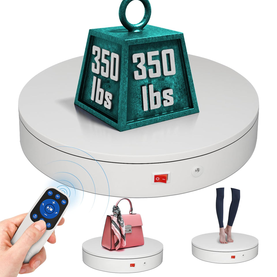 ComXim 12.6-inch rotating platform with remote control enables smooth product display.