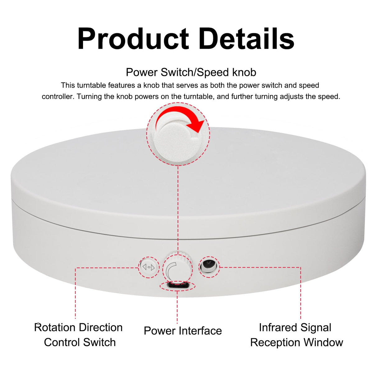 Continuous rotation mode on ComXim turntable for full 360 views