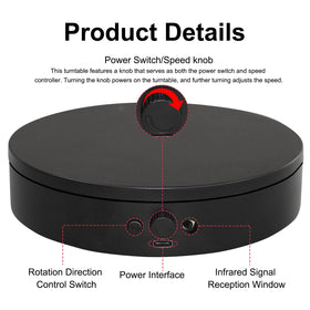 20 cm diameter platform supports up to 5 kg for varied displays