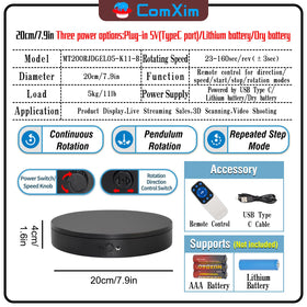Remote modes enable continuous and step rotation for versatile photography workflows