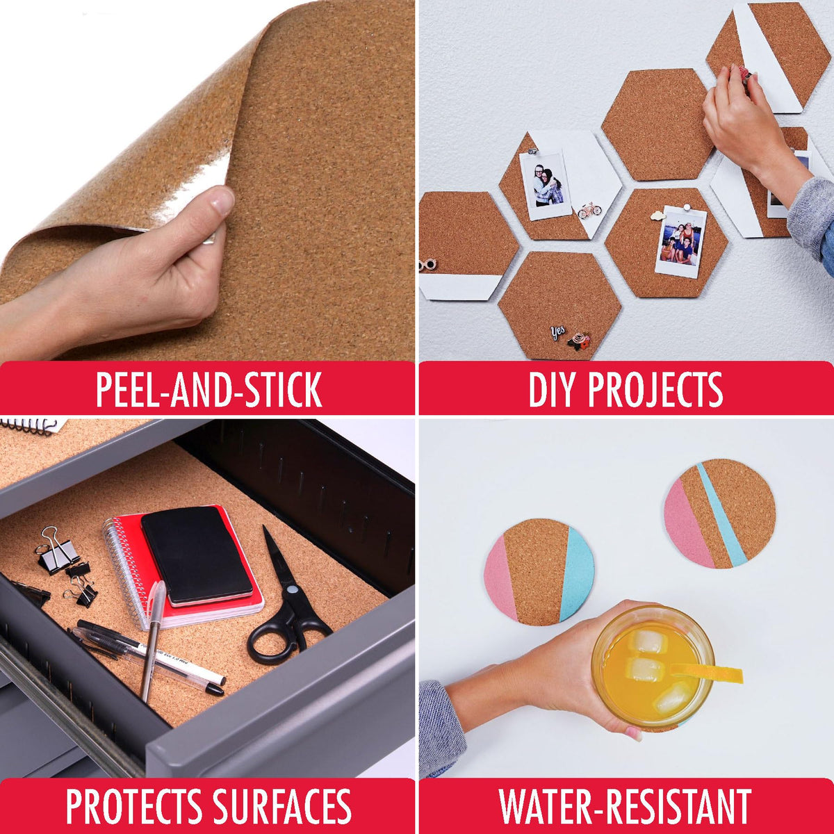 Con-Tact Cork Roll backing grid shown for precise measurement