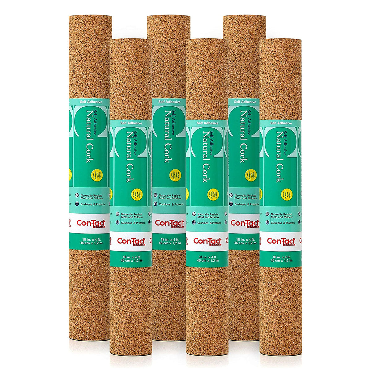 Con-Tact Brand self-adhesive cork roll applied to wall for quick decor gains