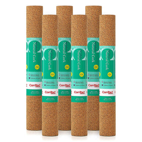 Con-Tact Brand self-adhesive cork roll applied to wall for quick decor gains