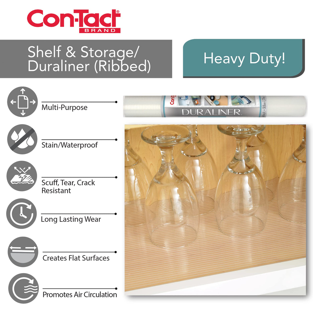 Non-slip backing helps keep items in place during daily use.