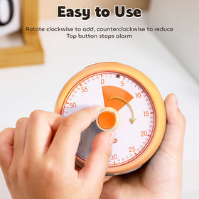 Conchstar orange visual timer compact design blends on desks and counters.