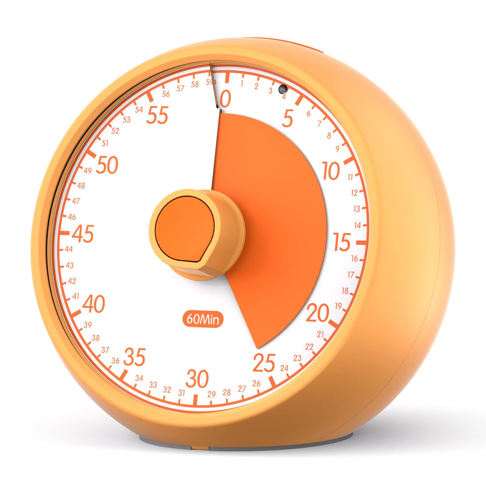 Conchstar visual timer for kids orange dial showing visual countdown for focused study sessions.
