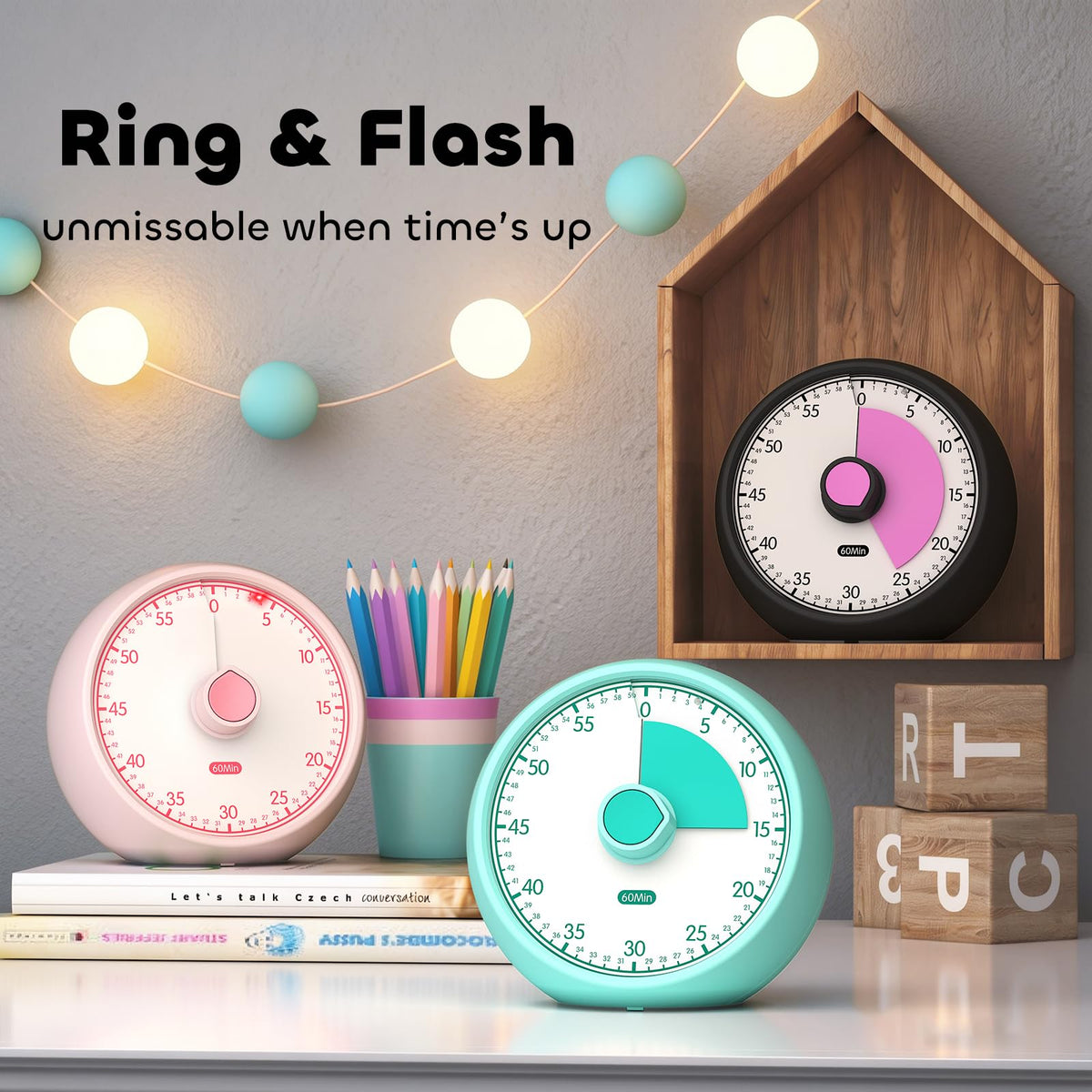 Conchstar pink timer alarm modes provide clear end signals in busy family rooms.