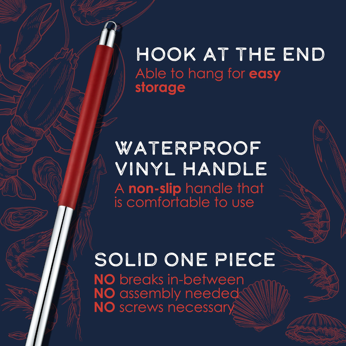 Concord crawfish spoon cutout drains sauces with reduced friction
