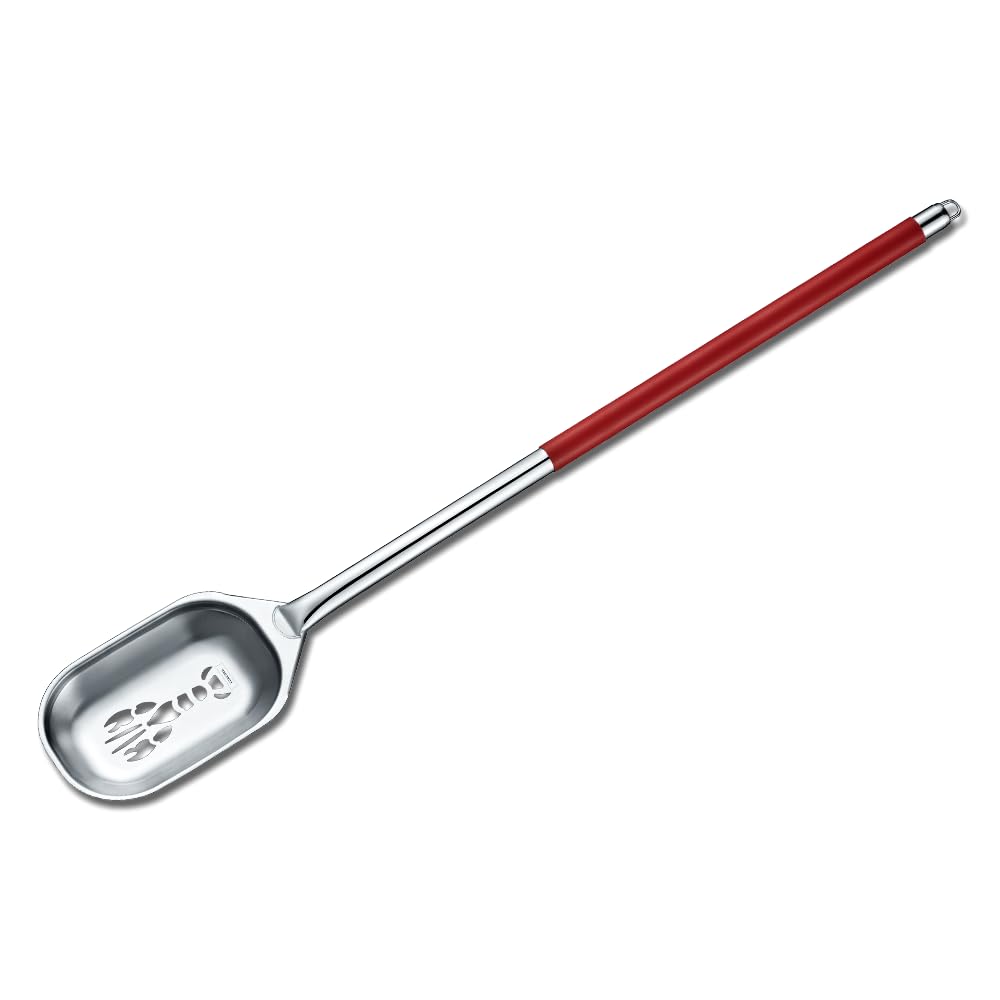 Concord crawfish spoon shows seamless one piece stainless steel design for durable stirring