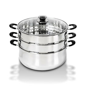 Concord steamer top view with 3-tier design for efficient family meals.