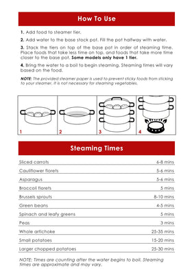 Concord steamer overall 30 cm diameter for large gatherings.